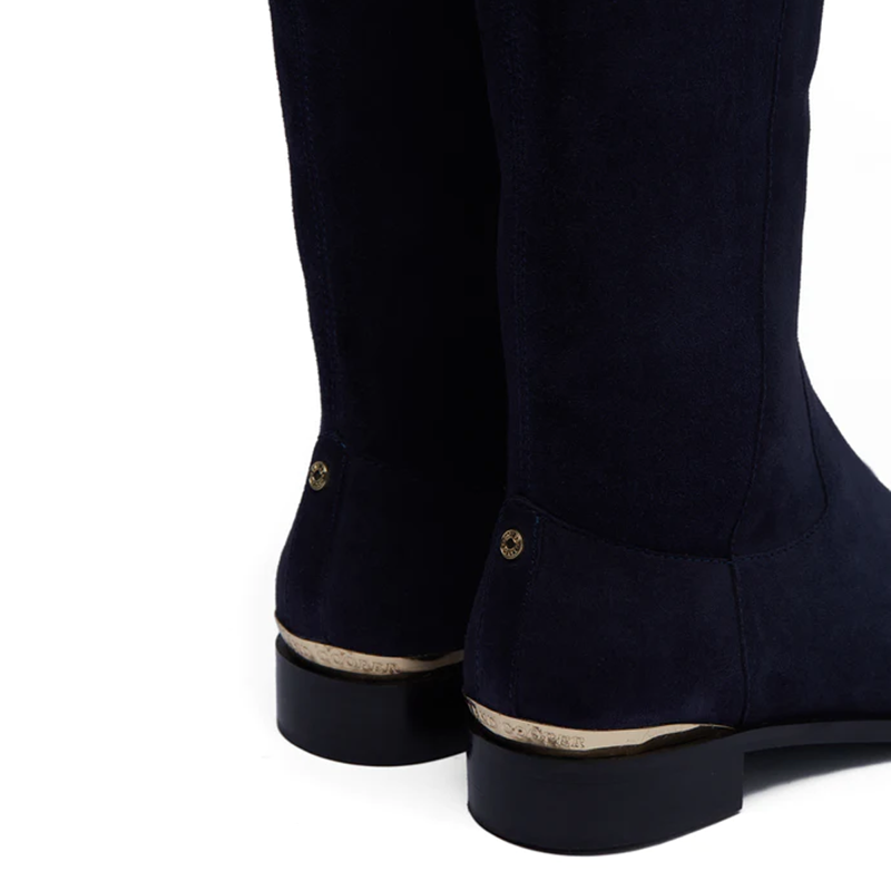 Holland Cooper Albany Knee Boot - Ink Navy Suede-3